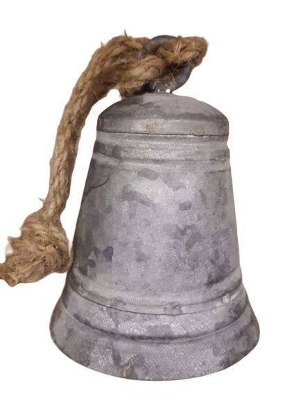 Šedý plechový zvonek s patinou I - Ø 7*10 cm Ostatní - LaHome - vintage dekorace