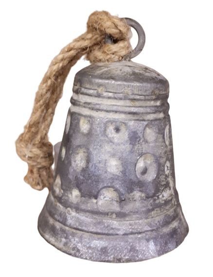 Šedý plechový zvonek s patinou II - Ø 7*10 cm Ostatní - LaHome - vintage dekorace