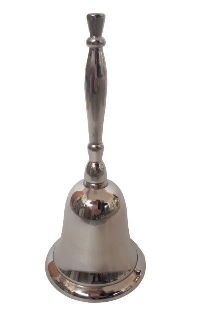 Stříbrný kovový zvonek - Ø 9*20cm Ostatní - LaHome - vintage dekorace