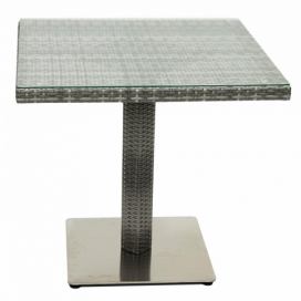 DEOKORK Zahradní ratanový stůl GINA 80x80 cm (šedá)