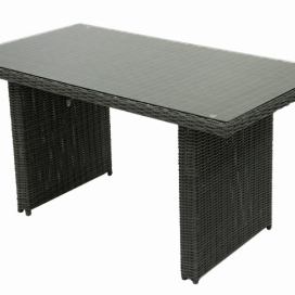 DEOKORK Ratanový stůl 140 x 80 cm SEVILLA (antracit)