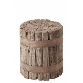 Stolička ze dřevěných špalíků Annelies -  Ø 40*45cm J-Line by Jolipa