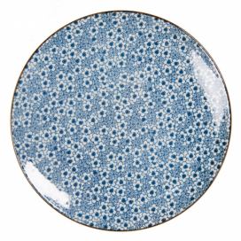 Dezertní talíř s modrými kvítky BlueFlowers - Ø 21 cm Clayre & Eef