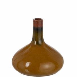 Karamelová keramická dekorační váza Vintage - Ø 21*21cm J-Line by Jolipa