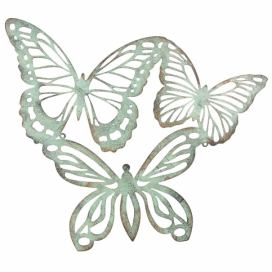 Nástěnná dekorace 3 motýlci - 53*45 cm Clayre & Eef