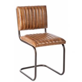 LaHome - vintage dekorace a bytové doplňky: Kožená židle s kovovou konstrukcí MODERN - 51*45*87 cm