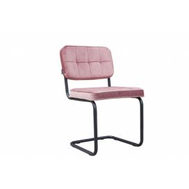 Růžová sametová jídelní židle Capri pink - 52*55*89 cm Collectione