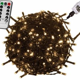 VOLTRONIC® Vánoční LED osvětlení 40 m - teple bílá 400 LED + ovladač - zelený kabel