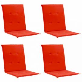 Voděodolné podušky na zahradní židle 4 ks Dekorhome Červená