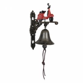 Kovový zvonek s koloběžkou - 18*11*22 cm Clayre & Eef