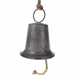 Kovový zvonek závěsný tmavý 17,5x22cm