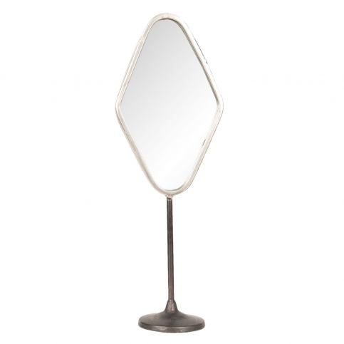 Stříbrné antik kovové stolní kosmetické zrcadlo - 14*9*43 cm Clayre & Eef LaHome - vintage dekorace