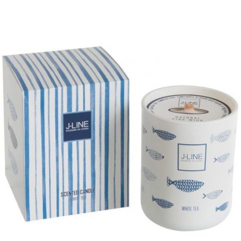 Vonná svíčka Blue Fish White Tea - 80hodin J-Line by Jolipa LaHome - vintage dekorace