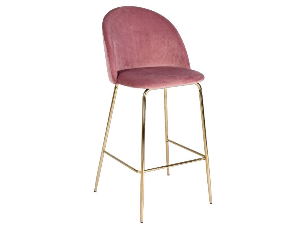 Růžová sametová barová židle Bizzotto Carry 105 cm - Designovynabytek.cz