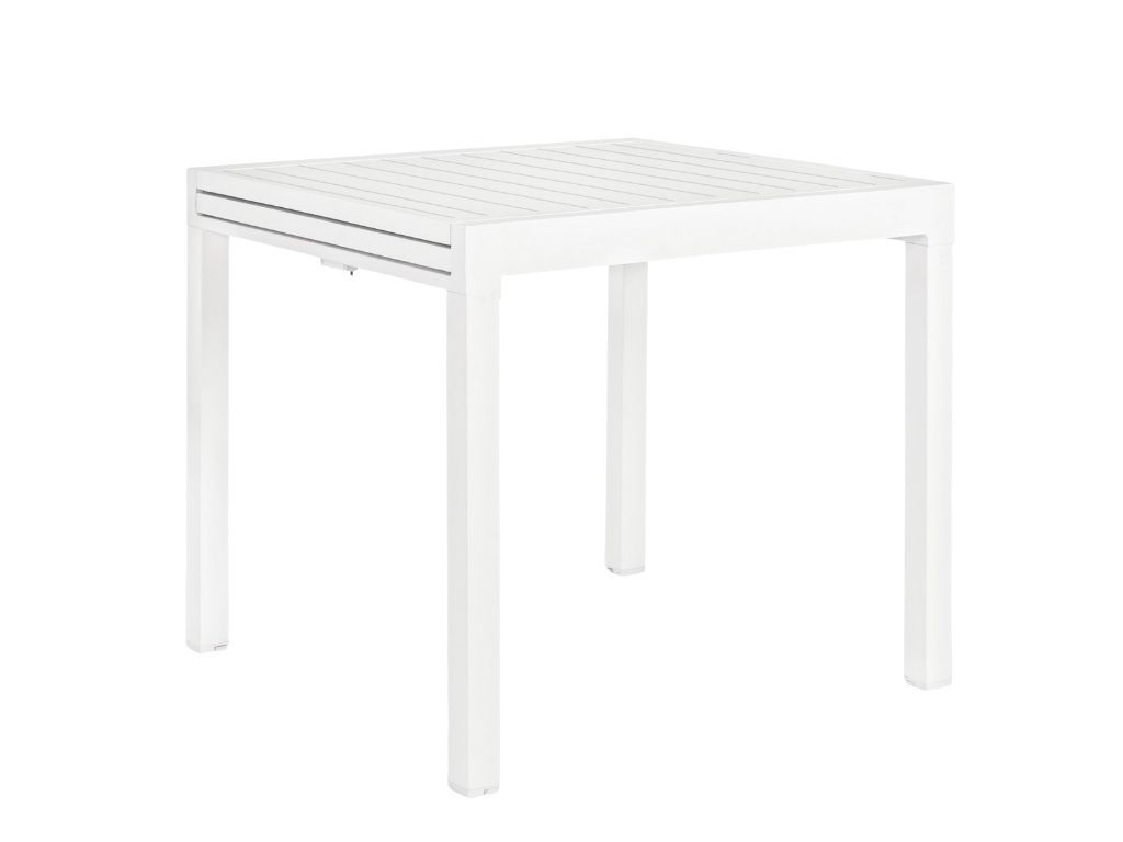 Bílý hliníkový zahradní rozkládací jídelní stůl Bizzotto Pelagius II. 83/166 x 80 cm - Designovynabytek.cz