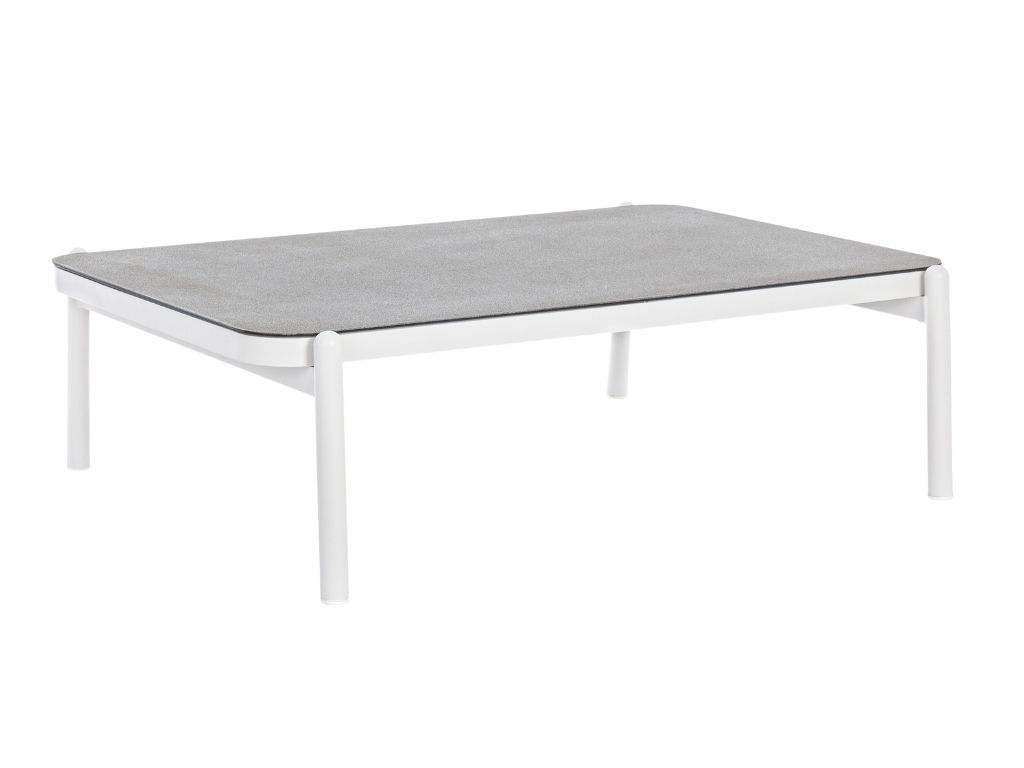 Bílý skleněný zahradní konferenční stolek Bizzotto Florenia 120 x 75 cm - Designovynabytek.cz