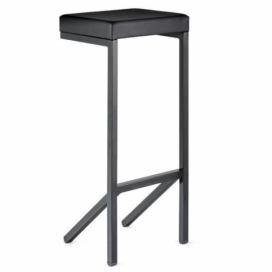 Černá koženková barová židle Mara Kilo 80 cm
