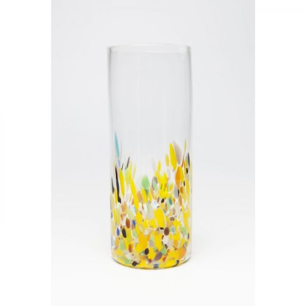Žlutá skleněná váza Abstract Dots 36cm - KARE