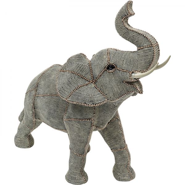 Soška Slon s chobotem nahoru s nýty z perel 37cm - KARE