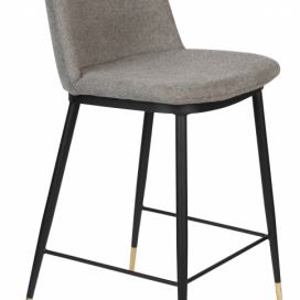 White Label Světle šedá látková barová židle WLL LIONEL 65 cm