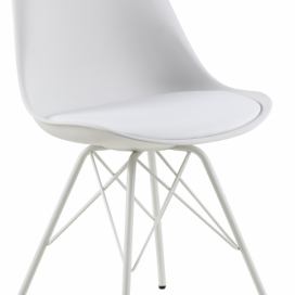 Scandi Bílá plastová jídelní židle Erisa