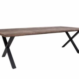 Nordic Living Tmavě hnědý dubový jídelní stůl Tolon 300 x 100 cm