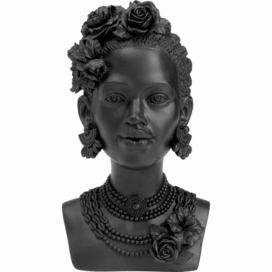 Soška Busta Africká žena s květy 31cm