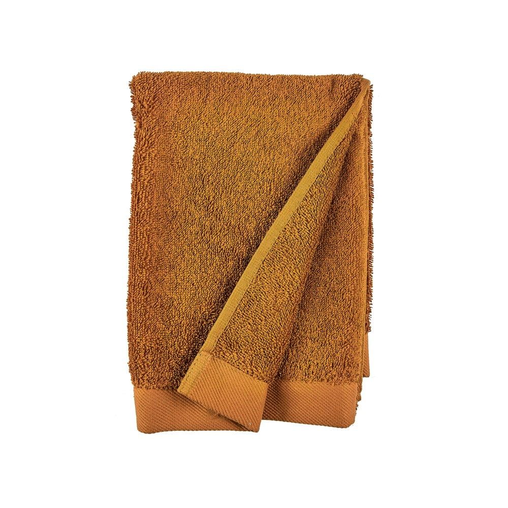 Oranžový ručník z froté bavlny Södahl Clay, 100 x 50 cm - Bonami.cz