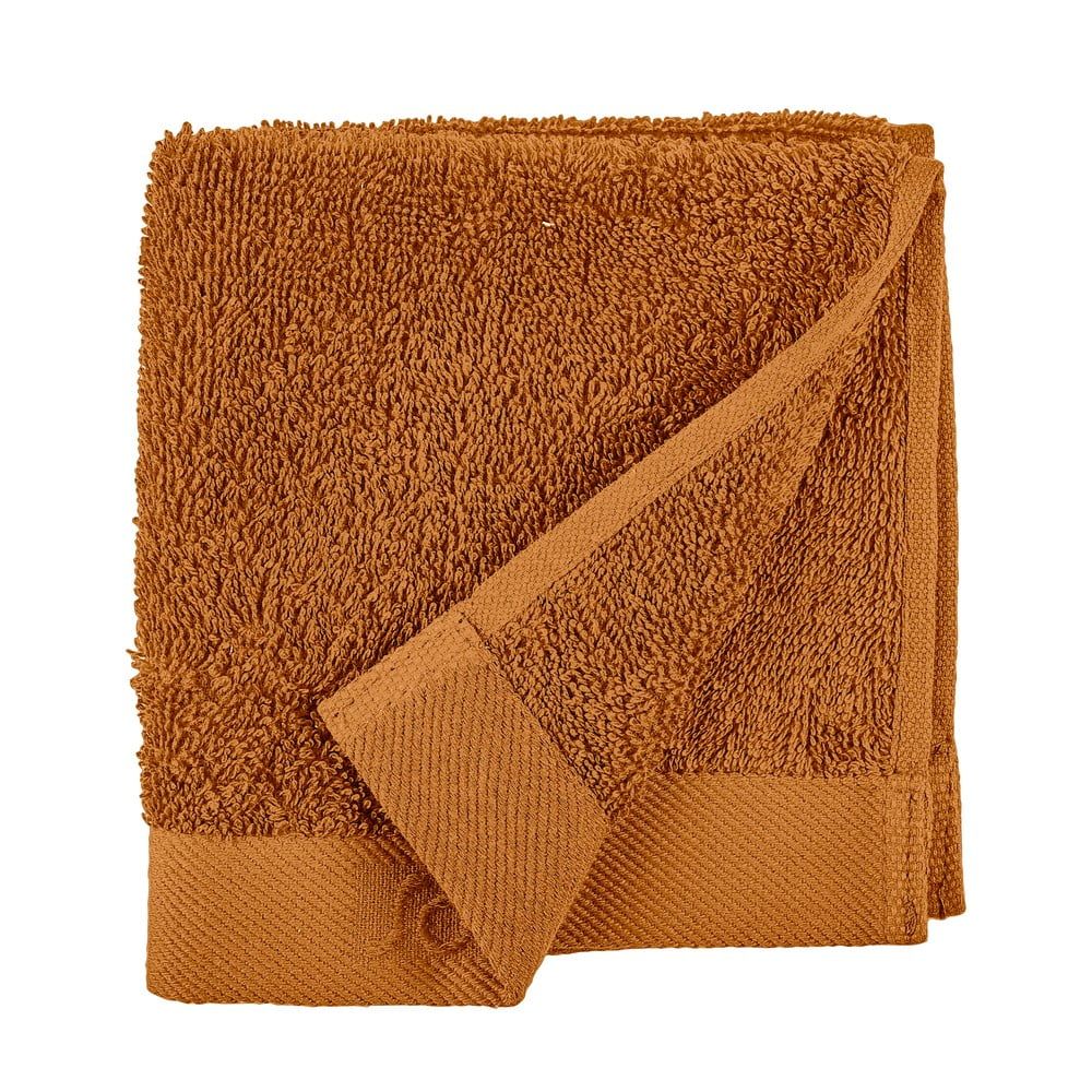 Oranžový ručník z froté bavlny Södahl Clay, 30 x 30 cm - Bonami.cz