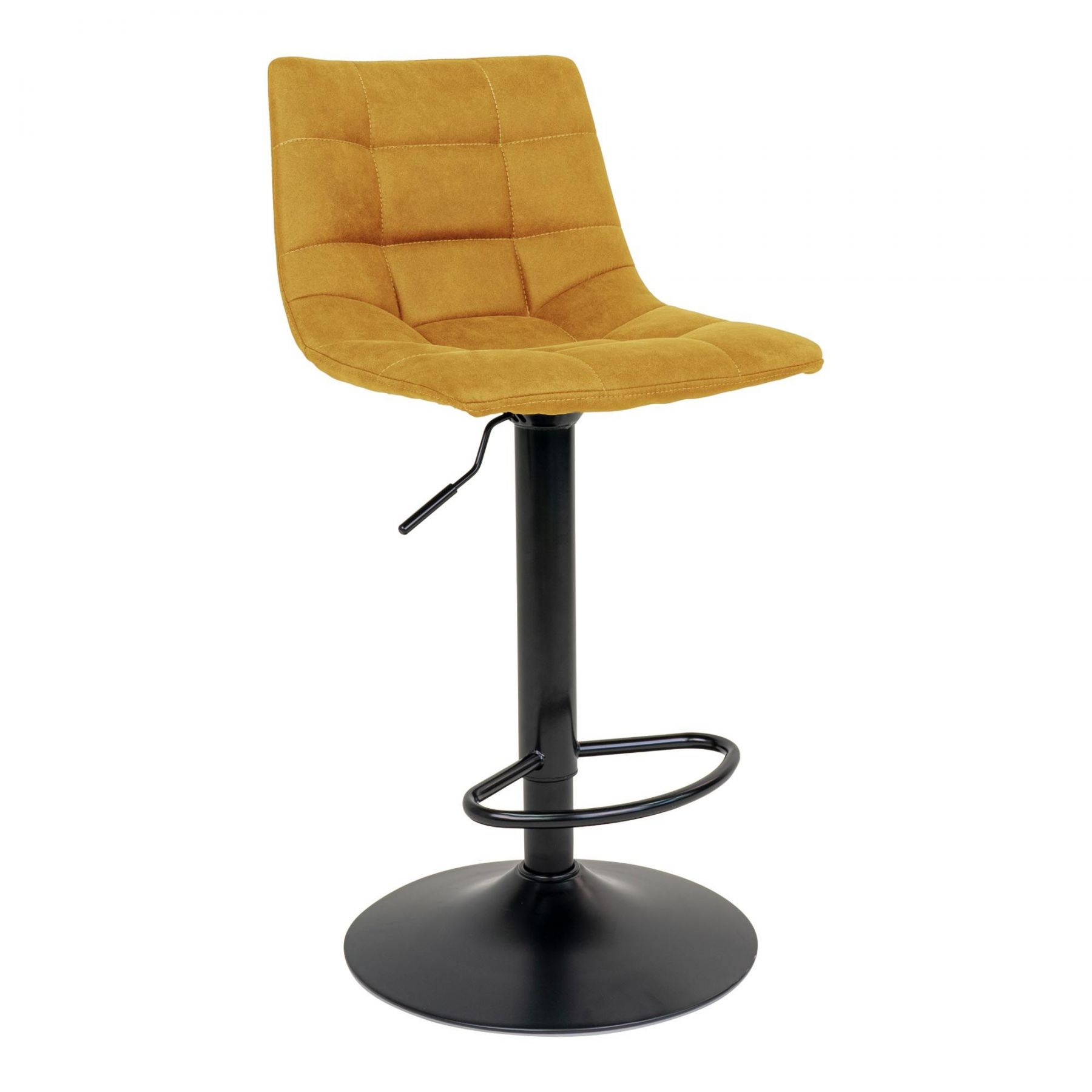 Nordic Living Žlutá sametová barová židle Nellie 63-83 cm - Designovynabytek.cz