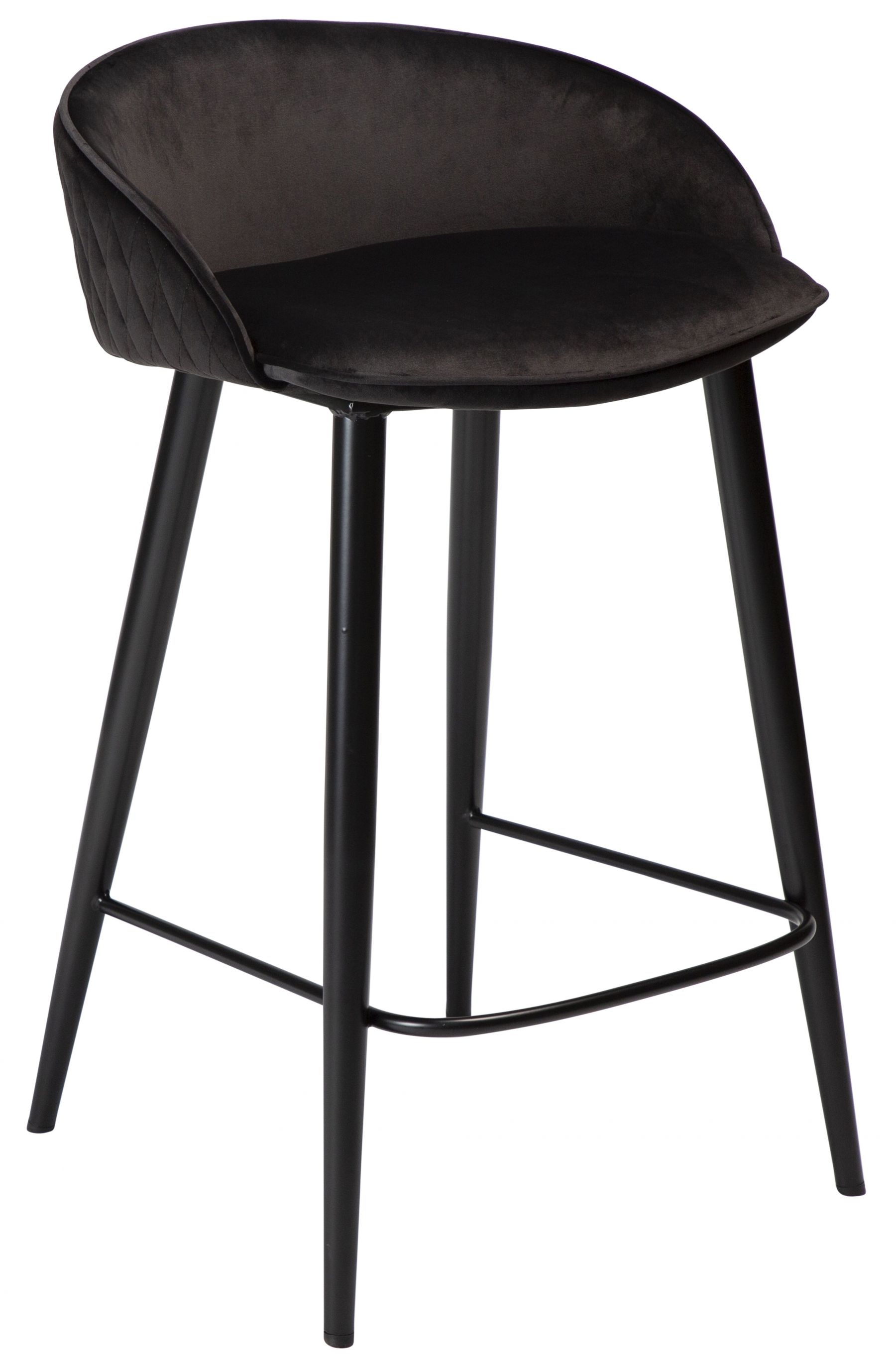 ​​​​​Dan-Form Černá sametová barová židle DanForm Dual 66 cm - Designovynabytek.cz