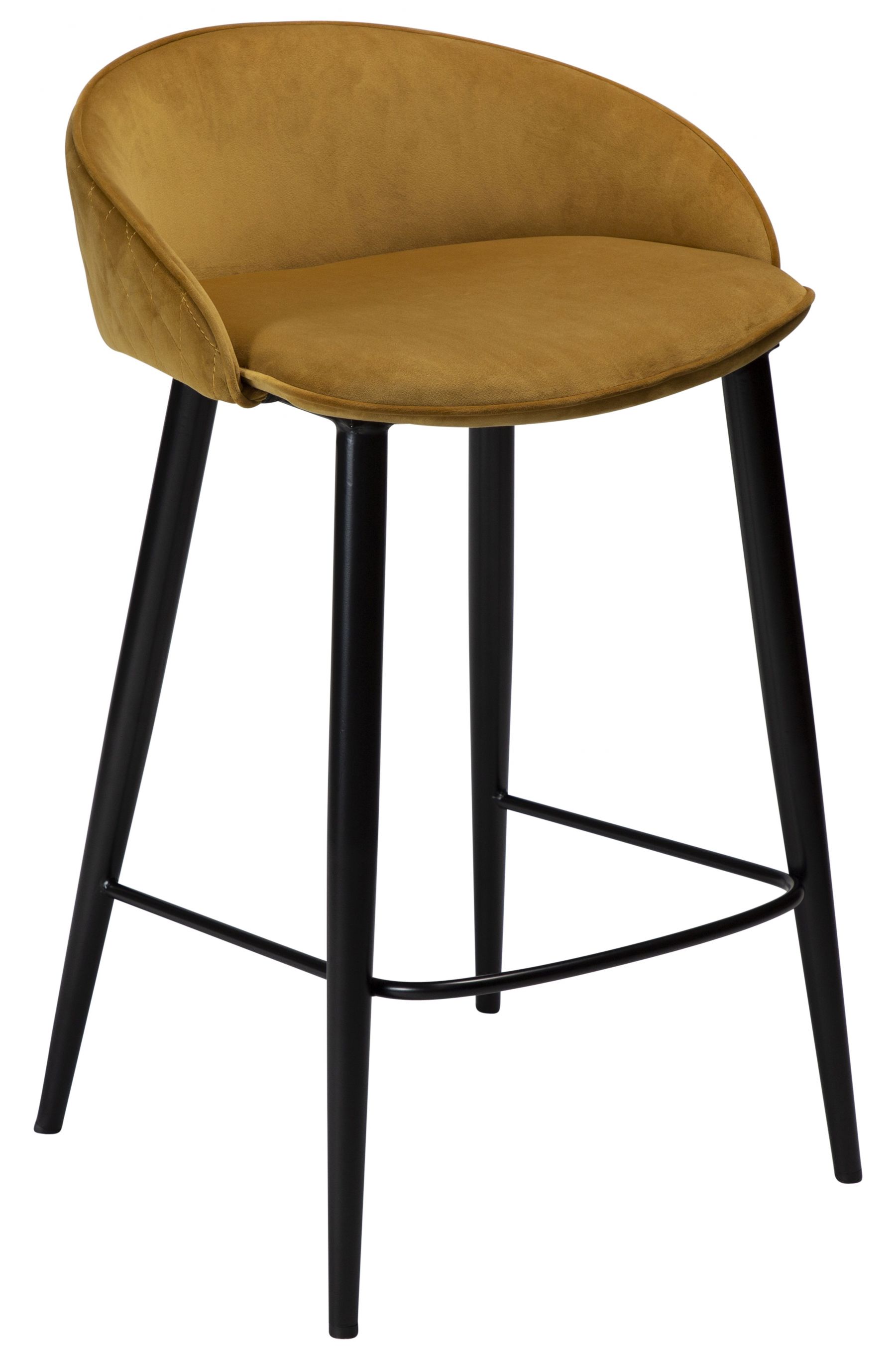 ​​​​​Dan-Form Okrově žlutá sametová barová židle DAN-FORM Dual 66 cm - Designovynabytek.cz