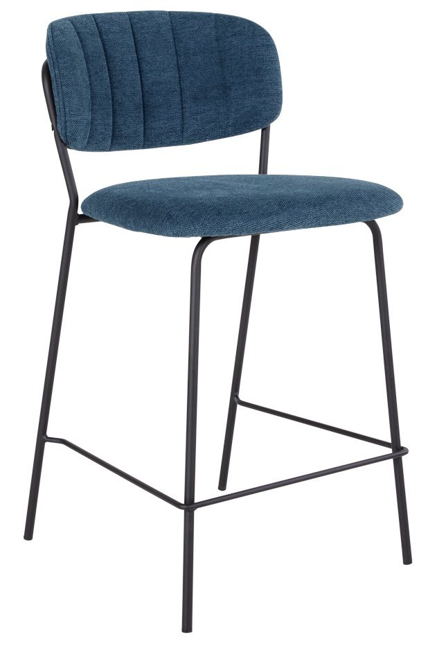Nordic Living Tmavě zelená látková barová židle Alica 65 cm - Designovynabytek.cz