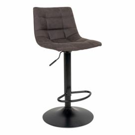 Nordic Living Šedá látková barová židle Nellie 63-83 cm