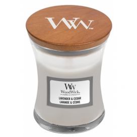 Malá vonná svíčka Woodwick, Lavender & Cedar