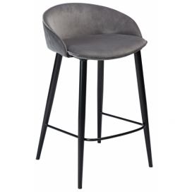 Dan-Form Šedá sametová barová židle DanForm Dual 66 cm