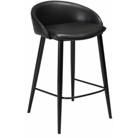 Dan-Form Černá koženková barová židle DanForm Dual 66 cm