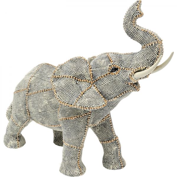 Soška Slon s chobotem nahoru s nýty z perel 26cm - KARE
