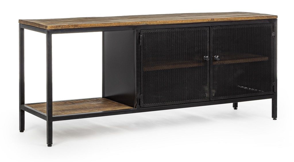 Černý kovový TV stolek Bizzotto Roderic 120x35 cm - Designovynabytek.cz
