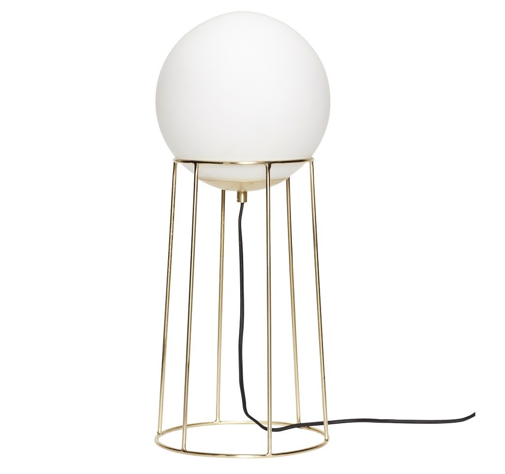 Bílo zlatá kovová stolní lampa Hübsch Balance 60 cm - Designovynabytek.cz