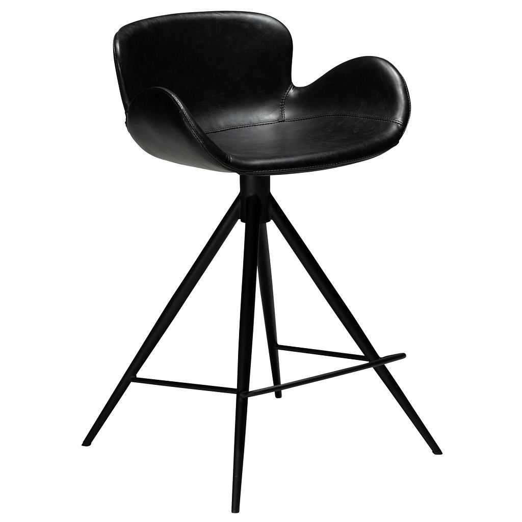 ​​​​​Dan-Form Černá koženková barová židle DAN-FORM Gaia 65 cm - Designovynabytek.cz