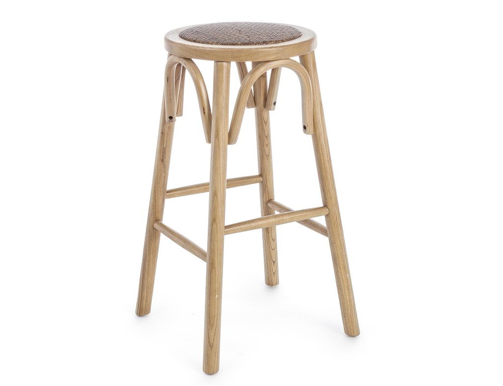Přírodní dřevěná barová židle Bizzotto Circle 73 cm - Designovynabytek.cz