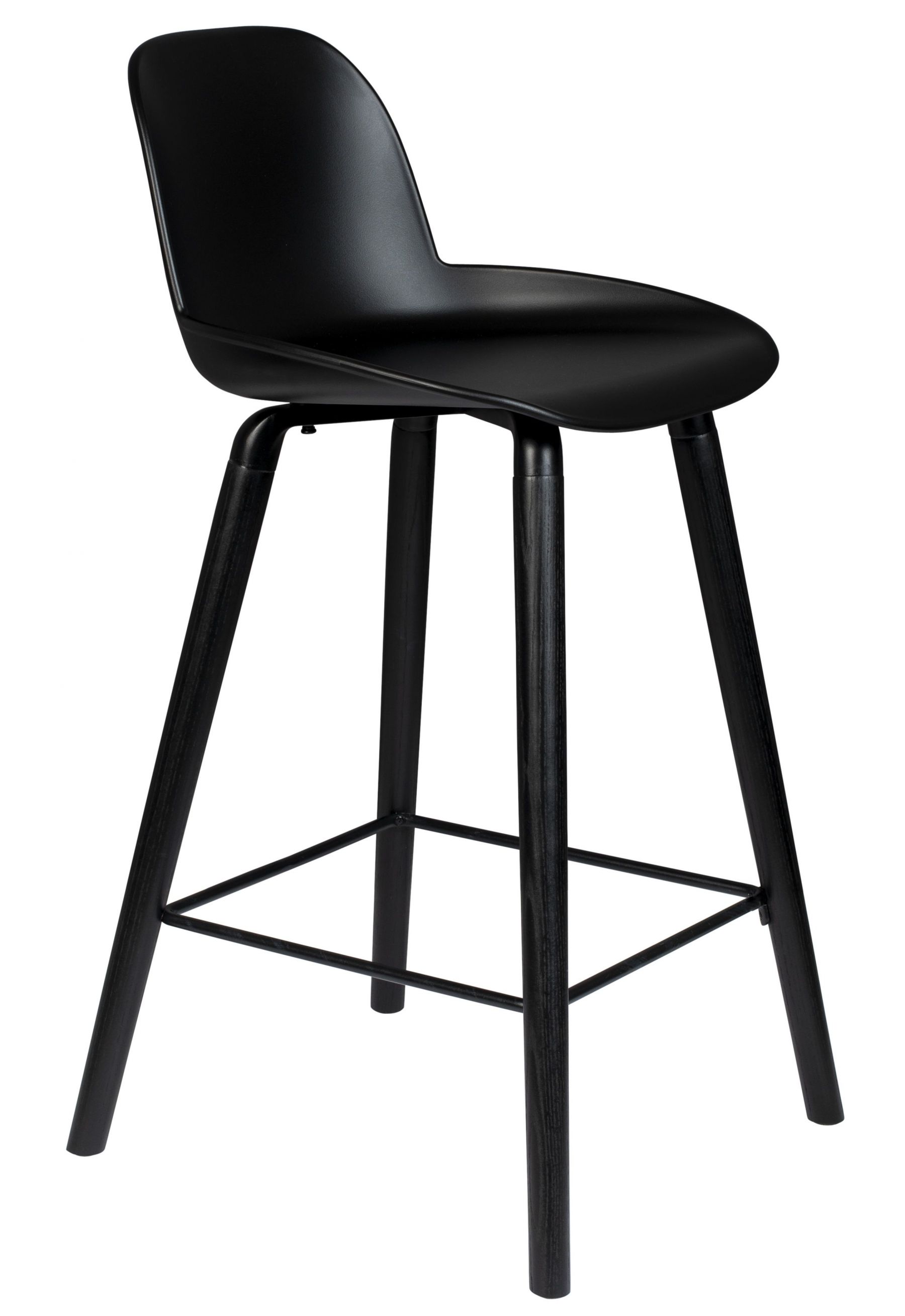 Černá plastová barová židle ZUIVER ALBERT KUIP ALL BLACK 66 cm - Designovynabytek.cz