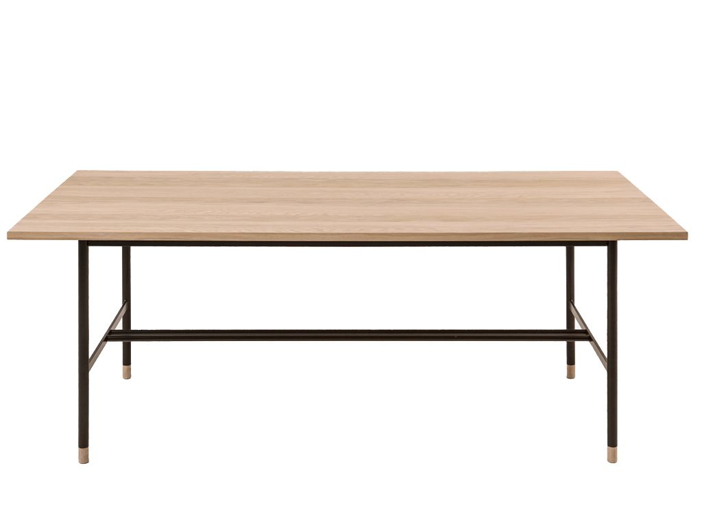 Dubový jídelní stůl Woodman Jugend II. s kovovou podnoží 200x95 cm - Designovynabytek.cz