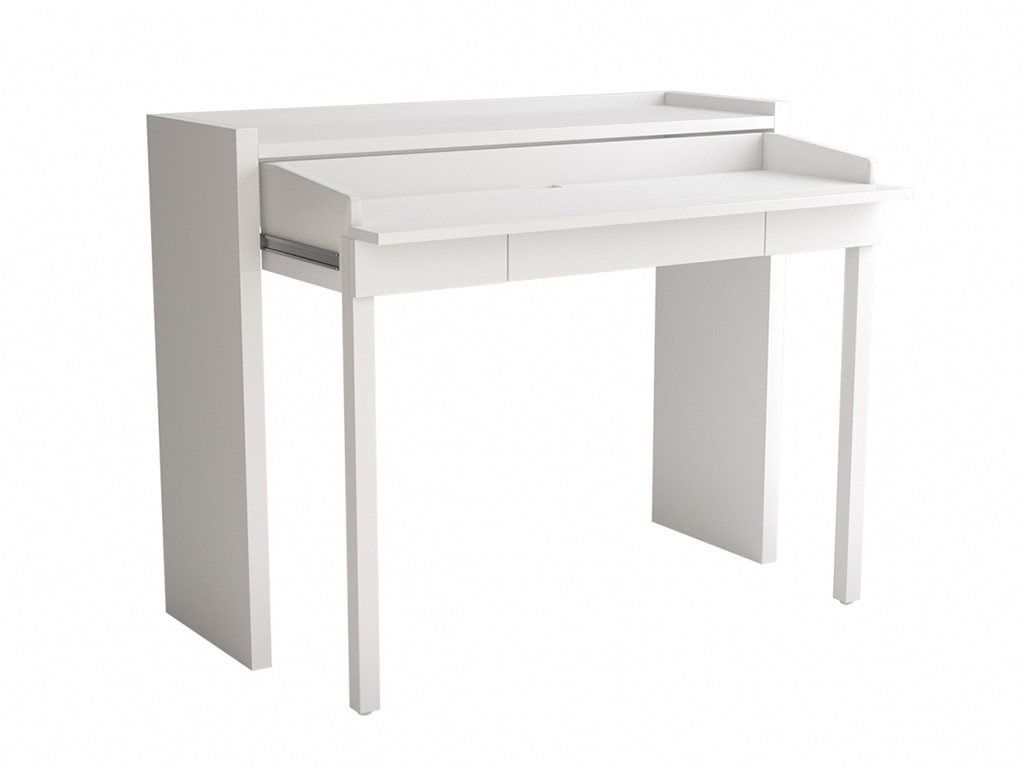 Bílý dřevěný pracovní rozkládací stůl Woodman Console II. 110x36 cm - Designovynabytek.cz