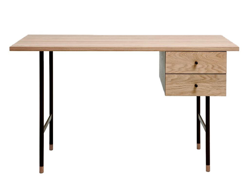 Dubový pracovní stůl Woodman Jugend II. s kovovou podnoží 130 x 65 cm - Designovynabytek.cz