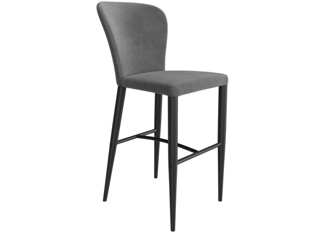 Tmavě šedá látková barová židle Miotto Pavia s kovovou podnoží 72 cm - Designovynabytek.cz
