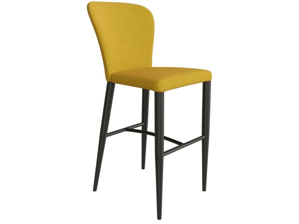 Hořčicově žlutá látková barová židle Miotto Pavia s kovovou podnoží 72 cm - Designovynabytek.cz