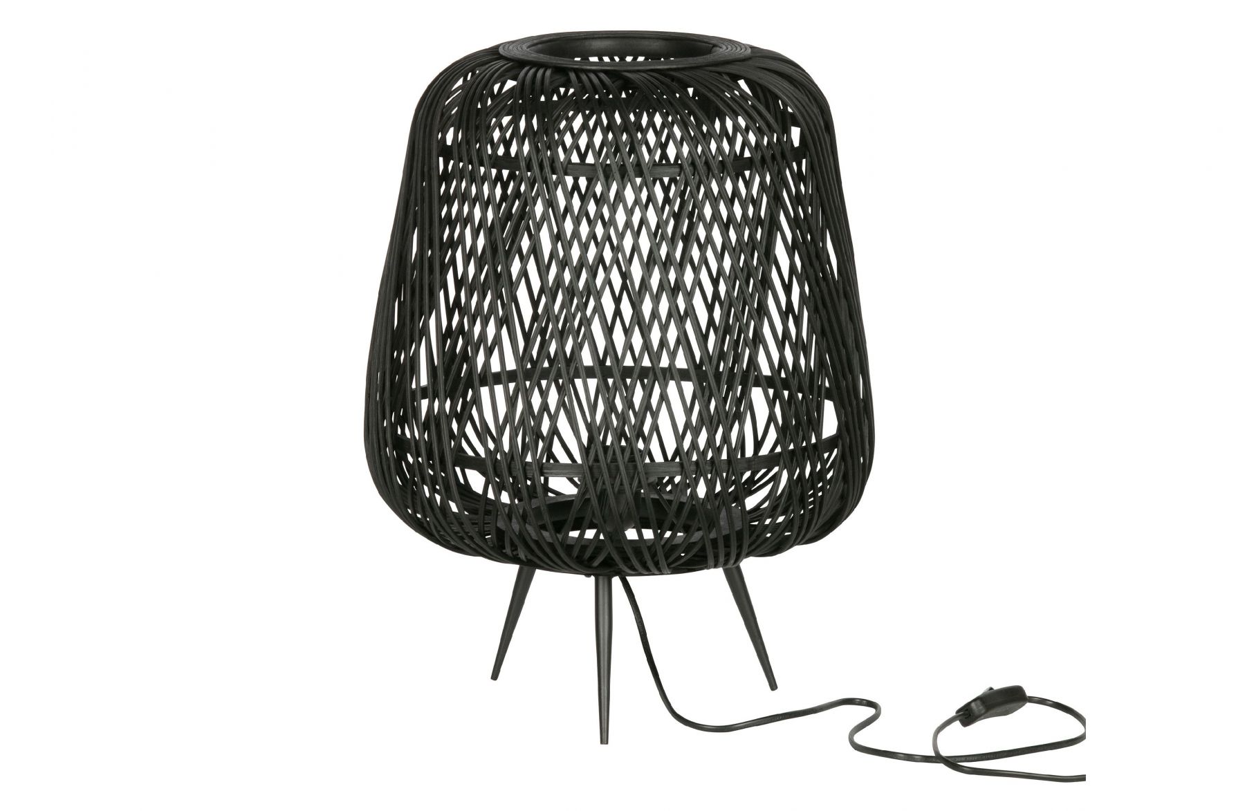 Hoorns Černá bambusová stolní lampa Bamboo 48 cm - Designovynabytek.cz
