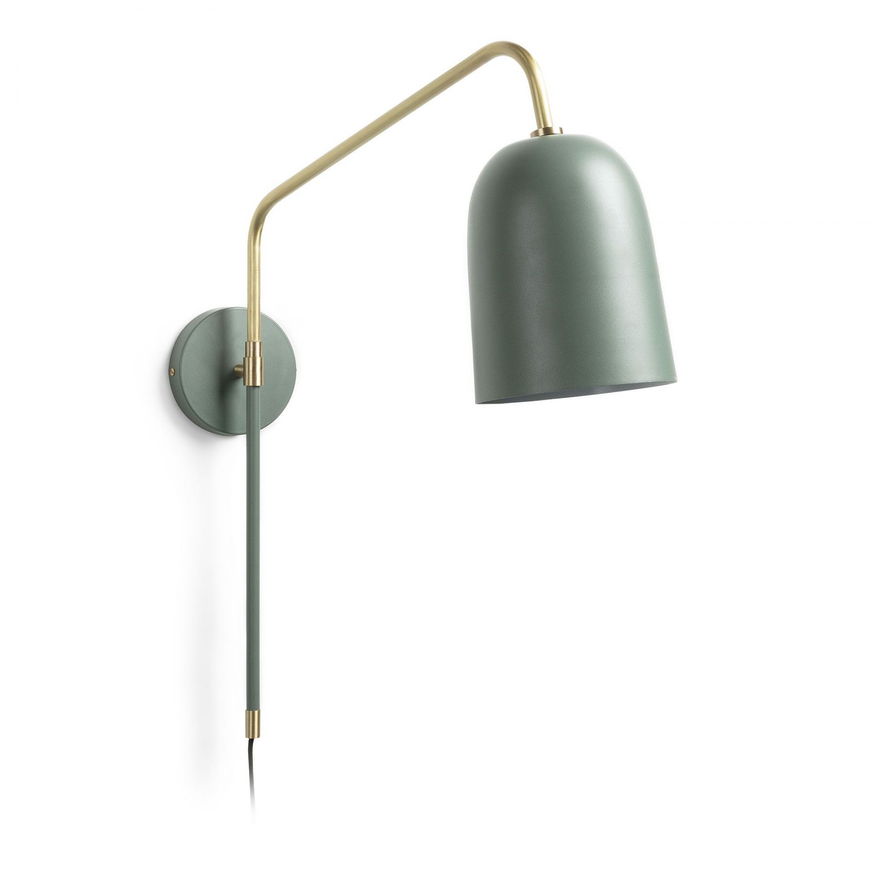 Zelená kovová nástěnná lampa Kave Home Audrie 15 cm - Designovynabytek.cz